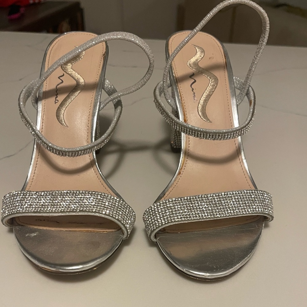Silver NINA Haven Heels 7.5